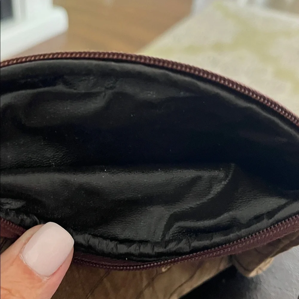 Brown Suede Cosmetic Pouch ella Firenze vtg